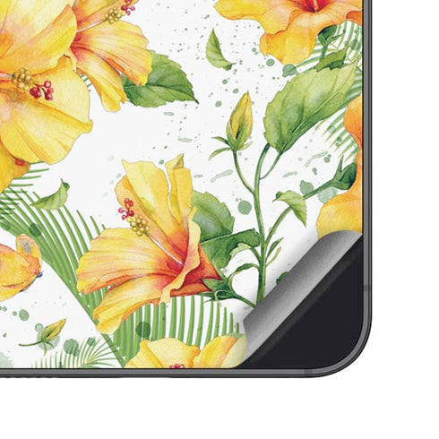 Yellow Hibiscus Galaxy S25 Skin